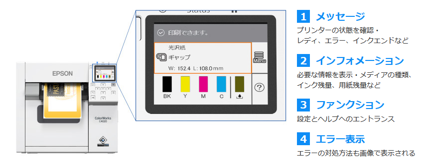 カラーラベルプリンタ EPSON製CW-C4020G(フォトブラック) [識別コード：10217]