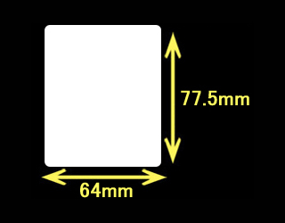 白無地サーマルラベル　（64mm×77.5mm）