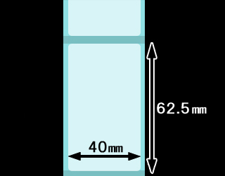 クリアサーマルロール（40mm×62ｍｍ）1巻600枚巻き